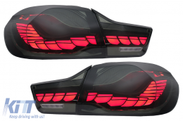OLED Taillights suitable for BMW 4 Series F32 F33 F36 M4 F82 F83 (2013-03.2019) Red Smoke with Dynamic Sequential Turning Light - TLBMF32M4RS
