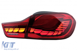 OLED Taillights suitable for BMW 4 Series F32 F33 F36 M4 F82 F83 (2013-03.2019) Red with Dynamic Sequential Turning Light-image-6097433