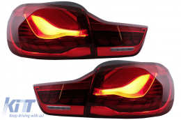 OLED Taillights suitable for BMW 4 Series F32 F33 F36 M4 F82 F83 (2013-03.2019) Red with Dynamic Sequential Turning Light-image-6097442