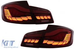 OLED Taillights suitable for BMW 5 Series F10 (2011-2017) Red Clear with Dynamic Sequential Turning Light