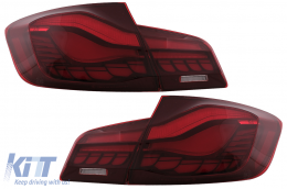 OLED Taillights suitable for BMW 5 Series F10 (2011-2017) Red Clear with Dynamic Sequential Turning Light-image-6096149