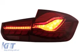 Преобразуване на OLED Задни светлини в M4 Дизайн , подходящи за BMW Серия 3 F30 Pre LCI & LCI (2011-2019) F35 F80 Червен Чисто с Динамичен последователни светлини за завиване-image-6084406