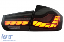 Преобразуване на OLED Задни светлини в M4 Дизайн , подходящи за BMW Серия 3 F30 Pre LCI & LCI (2011-2019) F35 F80 Червен дим с Динамичен последователни светлини за завиване-image-6082784