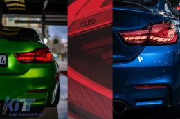 OLED Задни светлини , подходящи за BMW Серия 4 F32 F33 F36 M4 F82 F83 (2013-03.2019) Червени Чисто с Динамичен последователни светлини за завиване-image-6086321