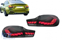 OLED Задни светлини подходящи за BMW Серия 4 F32 F33 F36 M4 F82 F83 (2013-03.2019) Червен дим с Динамичен последователни светлини за завиване-image-6090089