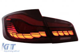 OLED Задни светлини , подходящи за BMW 5 Series F10 (2011-2017) Червени Чисто с Динамичен последователни светлини за завиване-image-6096135