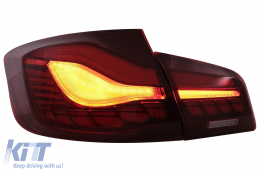 OLED Задни светлини , подходящи за BMW 5 Series F10 (2011-2017) Червени Чисто с Динамичен последователни светлини за завиване-image-6096137