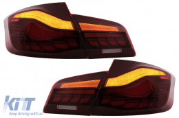 OLED Задни светлини , подходящи за BMW 5 Series F10 (2011-2017) Червени Чисто с Динамичен последователни светлини за завиване-image-6096141