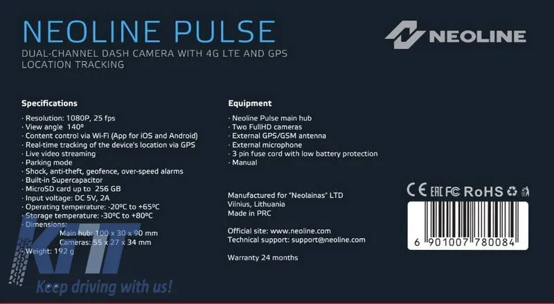 On Board Camera 2 Channel Wi-fi FHD+HD Neoline Pulse