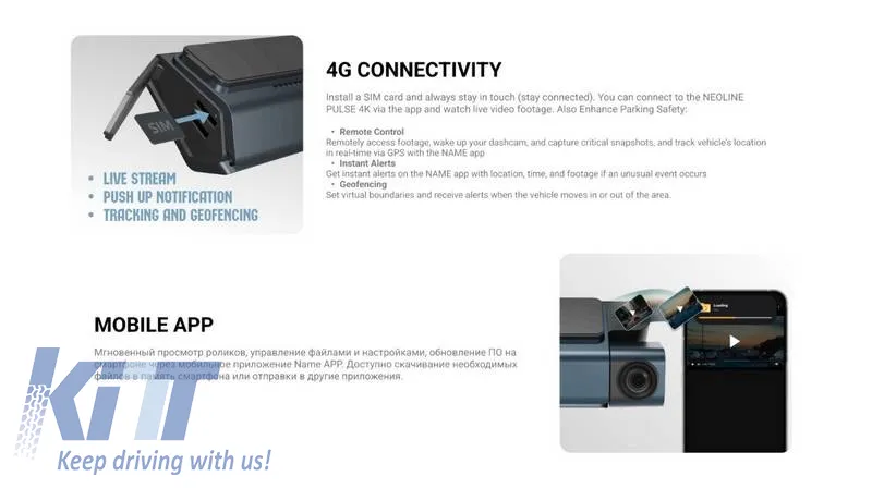 On Board Camera 2 Channel Wi-fi FHD+HD Neoline Pulse 4K