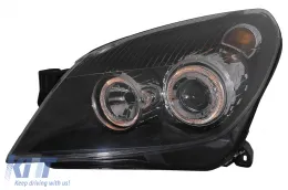 Opel Astra H (2004-2009) fényszóró angyalszemes 2 körgyűrűs fekete-image-59787