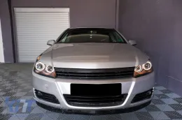 Opel Astra H (2004-2009) fényszóró angyalszemes 2 körgyűrűs fekete-image-6085305