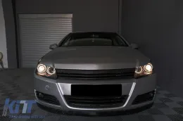 Opel Astra H (2004-2009) fényszóró angyalszemes 2 körgyűrűs fekete-image-6085308
