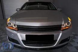 Opel Astra H (2004-2009) fényszóró angyalszemes 2 körgyűrűs fekete-image-6085314