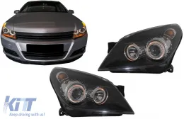 Opel Astra H (2004-2009) fényszóró angyalszemes 2 körgyűrűs fekete-image-6085473