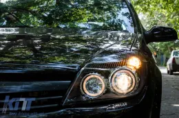 Opel Astra H (2004-2009) fényszóró angyalszemes 2 körgyűrűs fekete-image-6094034