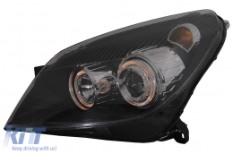 Фарове подходящи за Opel Astra H (03.2004-2009) Angel Eyes 2 Halo Джанти Черен-image-59788