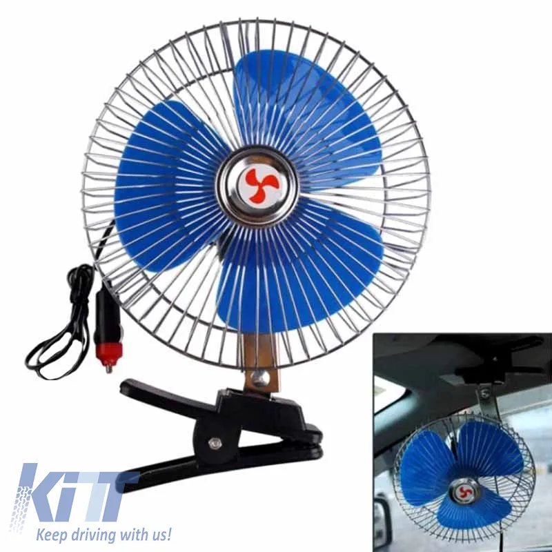 Oscillating Car Fan 24 Volt 6" With Clip