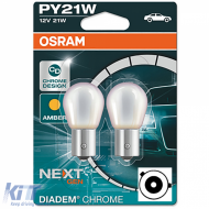 Osram Diadem BAU15s chrome bulbs for indicators, tail lights, offset pins - ODLT6012488