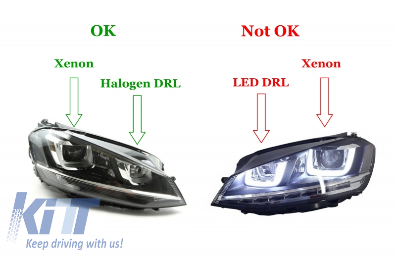 Osram Full LED Headlights LEDriving suitable for VW Golf 7 VII (2012-2017)  Black Upgrade for Xenon & Halogen DRL Cars 