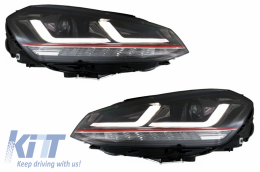 Osram Full LED Headlights with Dynamic Mirror Indicators suitable for or VW Golf 7 VII (2012-2017) Red GTI Upgrade Xenon&Halogen-image-6045568