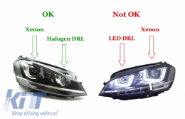 Osram Full LED Headlights with Dynamic Mirror Indicators suitable for or VW Golf 7 VII (2012-2017) Red GTI Upgrade Xenon&Halogen-image-6045573