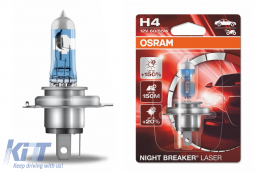 OSRAM Halogen Headlamp Night Breaker Laser H4 64193NL-01BF 12V 60/55W (1 Piece - Blister) - 64193NL-01BF
