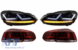 OSRAM LEDriving LED TailLight with Xenon Upgrade Headlights suitable for VW Golf 6 VI (2008-2012) Dynamic Sequential Turning Light - COLEDTL102GTI
