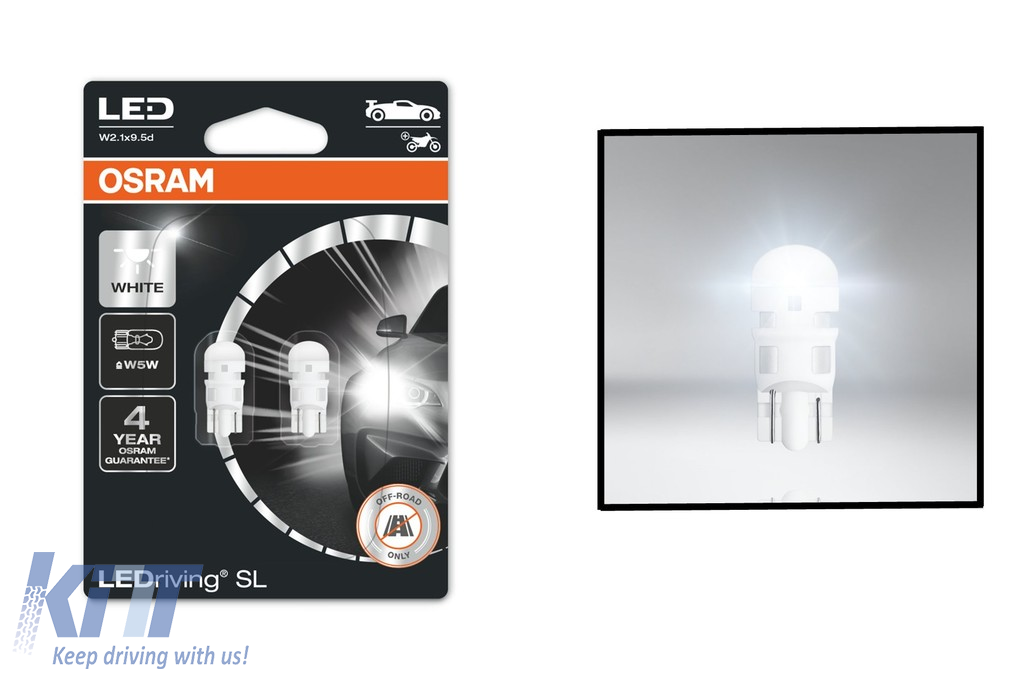 Beleuchtung :: Osram Fahrzeuglampen :: LED Lampen + CanBus Killer :: LED  Lampen :: LED-Glassockellampen :: W2,1x9,5d :: LEDriving SL W5W WHITE 12V  6000K W2,1x9,5d- 2825DWP02B