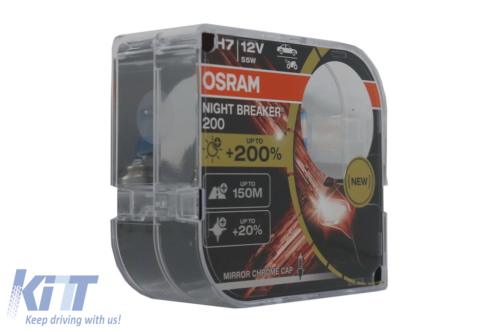 OSRAM NIGHT BREAKER 200, H7, 200% more brightness, halogen headlight lamp,  64210NB200-HCB, 12V, Duo Box (2 lamps)
