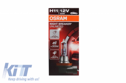 OSRAM NIGHT BREAKER UNLIMITED H11 Halogen Headlamp 12V 60/55W - 64211NBU