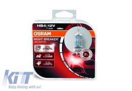 OSRAM NIGHT BREAKER UNLIMITED HB4 Halogen Headlamp 9006NBU HCB 12V Duobox (2 Units)