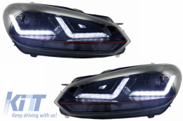 Osram Ксенон Upgrade Фарове LEDriving подходящи за VW Golf 6 VI (2008-2012) Червен TFSI LED Динамичен последователни Въртящи се светлини-image-6028764