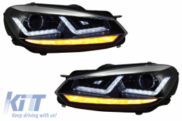 Osram Xenon Upgrade Headlights LEDriving suitable for VW Golf 6 VI (2008-2012) Chrome LED Dynamic Sequential Turning Lights - LEDHL102-CM