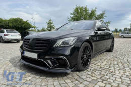 Pacchetto di tuning tipo B design adatto per Mercedes Classe S W222 2017-2020, senza minigonne laterali-image-6142353