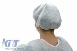 Pack 50 Motorhauben Kopfbedeckung Unisex Deckel Haarpflege Polypropylen Einweg--image-6062132