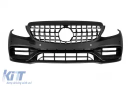Pack de tuning A design type 63 LCI adapté pour Mercedes Classe C S205 2013-2020 avec grille GT chrome/noir et embouts chromés-image-6151143