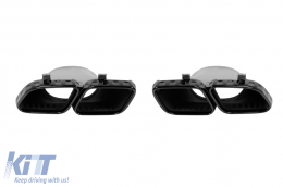 Pack de tuning avec éléments noirs et grille chromée/noire adaptée pour Mercedes GLS X167 2020-2023 pour le modèle équipé d'un pare-chocs arrière A Design line-image-6138625
