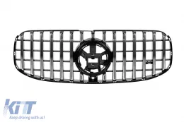 Pack de tuning avec éléments noirs et grille chromée/noire adaptée pour Mercedes GLS X167 2020-2023 pour le modèle équipé d'un pare-chocs arrière A Design line-image-6138642