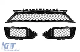 Pack de tuning design A adapté pour Mercedes C-Class S205 2013-2018 avec grille GT chromée/noire et embouts d'échappement noirs-image-6151105