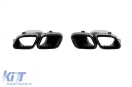 Pack de tuning type 63 adapté pour Mercedes E-Class W213 berline après 2020 avec embouts et éléments noirs-image-6142224