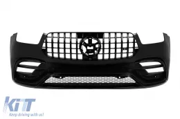 Pack Design GLE63 A adapté pour Mercedes GLE Coupe C167 2020-2023 avec garniture noire, grille noire, embouts d'échappement noirs et phares à LED-image-6150822