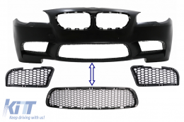 Pack Front Bumper Lower Central and Side Grille suitable for BMW 5 Series F10 F11 (2009-2017) only for M5 Bumper