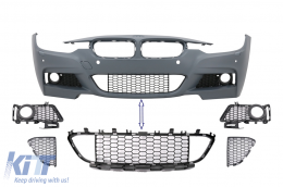 Pack Front Bumper Lower Grilles suitable for BMW 3 Series F30 F31 M-Tech (2011-2019)
