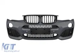 Pack M Tech adapté pour BMW X3 F25 2014-2017 avec une découpe unique pour embout d'échappement double --oo----- et phares à LED-image-6151273