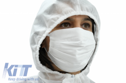 Package of 5 Reusable Mask with Folds 100% Cotton 2 Layers Unisex Washable 10 Filters PPS 330 Microns-image-6061950