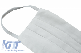 Package of 5 Reusable Mask with Folds 100% Cotton 2 Layers Unisex Washable 10 Filters PPS 330 Microns-image-6061951