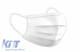 Package of 50 Disposable Protective Mask with Folds 3 Layers Unisex with Bending Strip-image-6063954