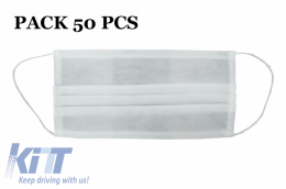 Package of 50 Mask with Folds 100% Polypropylene 2 Layers Unisex