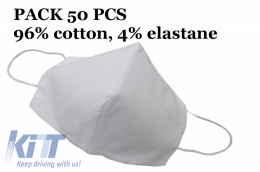 image-11-Package of 50 Reusable Triangle Mask 96% Cotton and 4% Elastane 2 Layers Unisex Washable